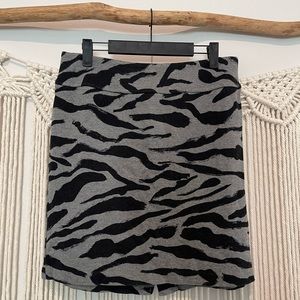 Y2K Merona Collection Dressy Casual Abstract Zebra Artsy Skirt Sz 6